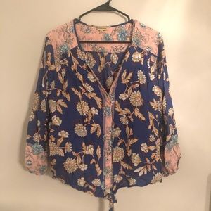 Democracy Long Sleeve V-Neck Blouse